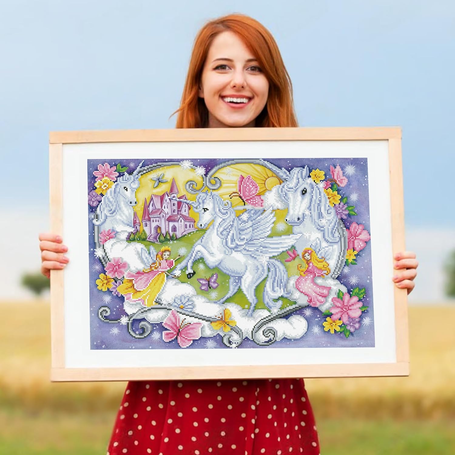 DIAMOND DOTZ Princess Magic Unicorn Diamond Painting Kits for Adults - Diamond Art Kits a Relaxing Creative Craft Kit with Dotz Gems 18.5"x26"