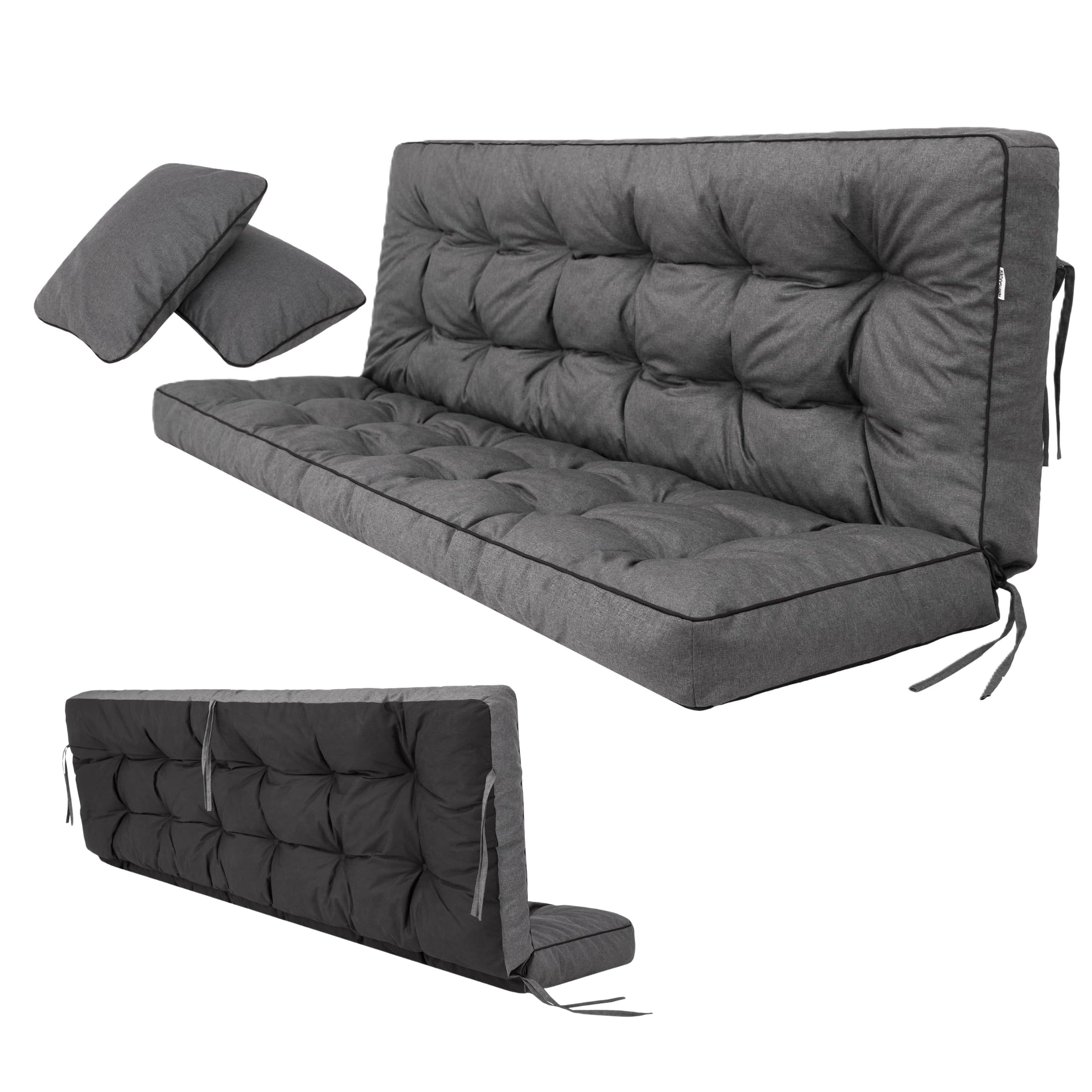 Coussin d'assise pour banc de jardin, 180 cm x 105 cm x 8 cm, pour balançoire, extérieur, imperméable, pour l'extérieur et l'intérieur, meubles de jardin