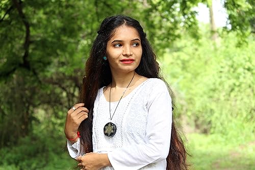 Miniatura 7 de Jet Turmalina Metatron's Cube Merkaba 7 chakras con piedras de cristales, colgante de orgón de 2 pulgadas aproximadamente ajustable generador de