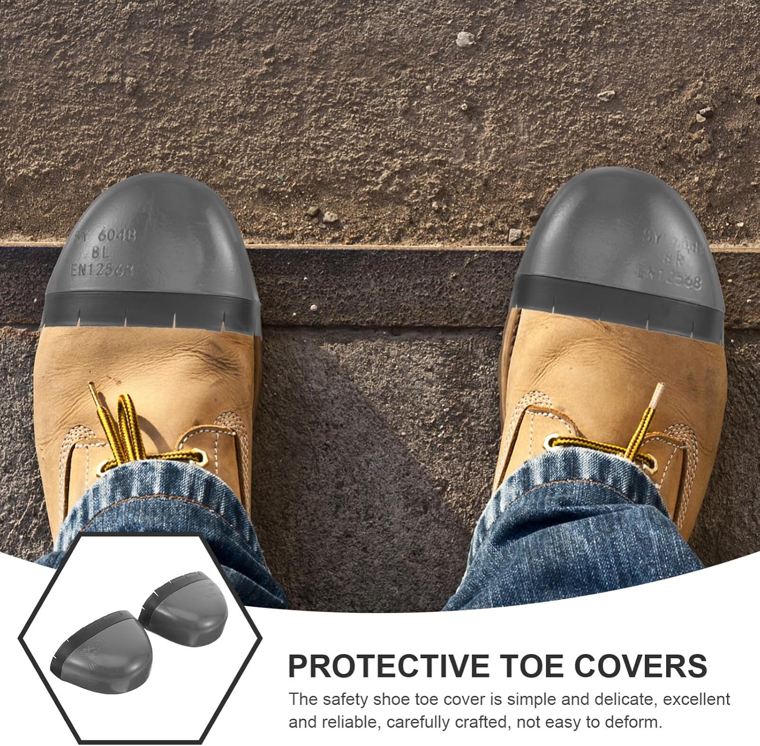 1 Pair Steel Toe Guard Protective Toe Covers Safety Shoes Metatarsal Guard Industrial Workplace Use