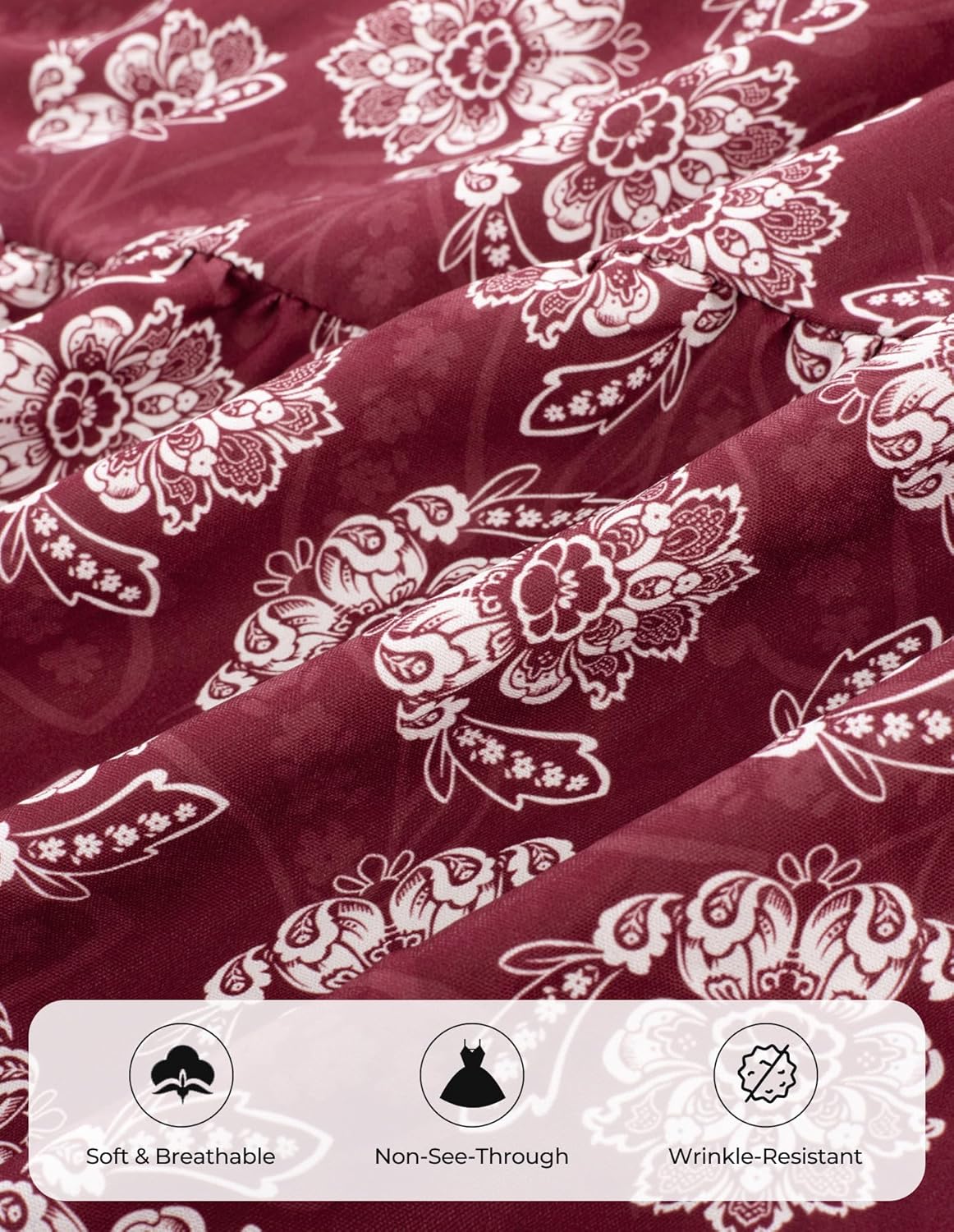 GRACE KARIN Long Sleeve Dress for Women 2026 Spring Wedding Guest Dress Floral Boho A Line Flowy Maxi Dresses with Pockets - Image 6