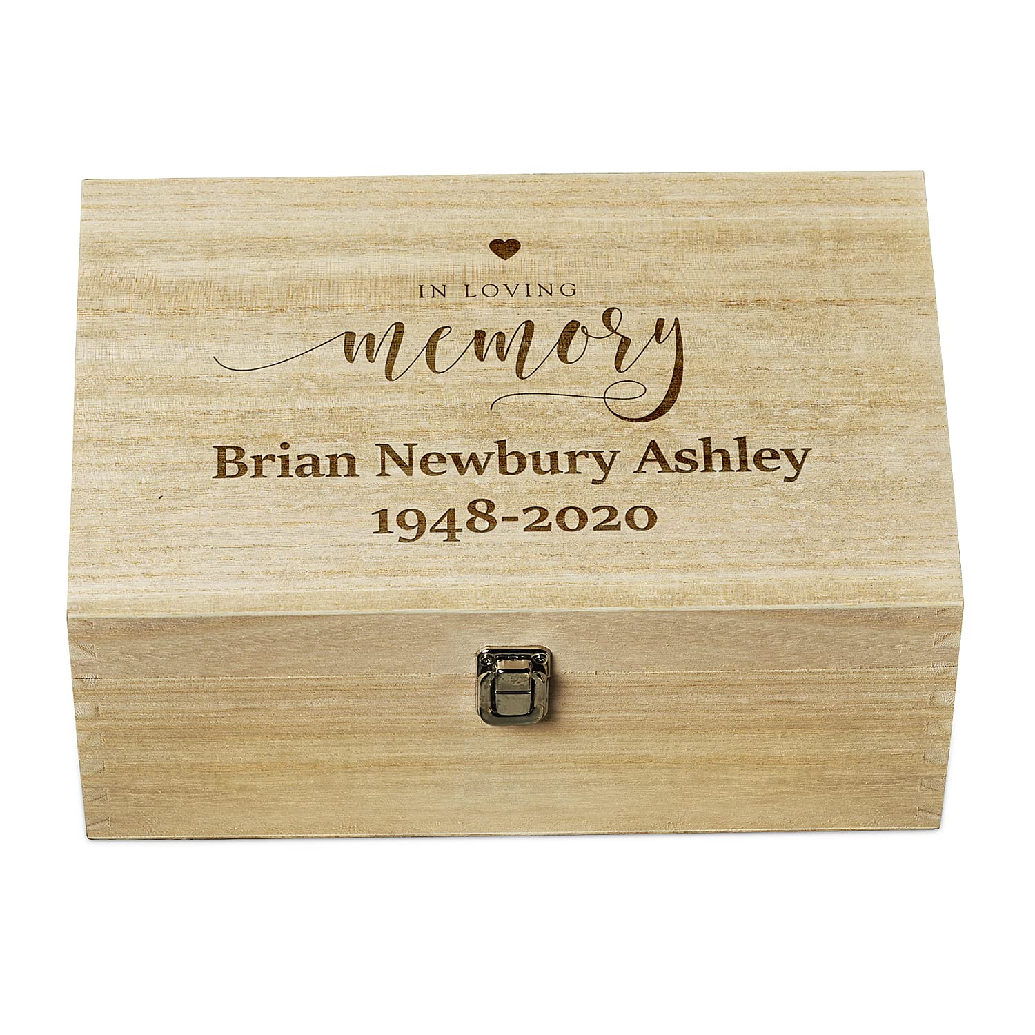 Ukgiftstoreonline Personalised In Loving Memory Large Wooden Keepsake Box
