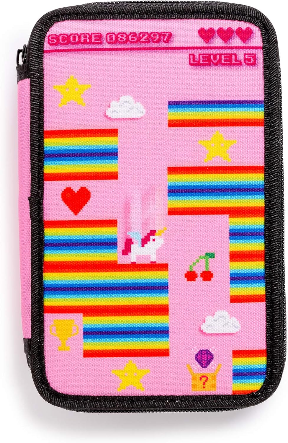 Carioca Pixel CASE | Pencil Case 2 Compartments with School Material, Assorted, erasable pens