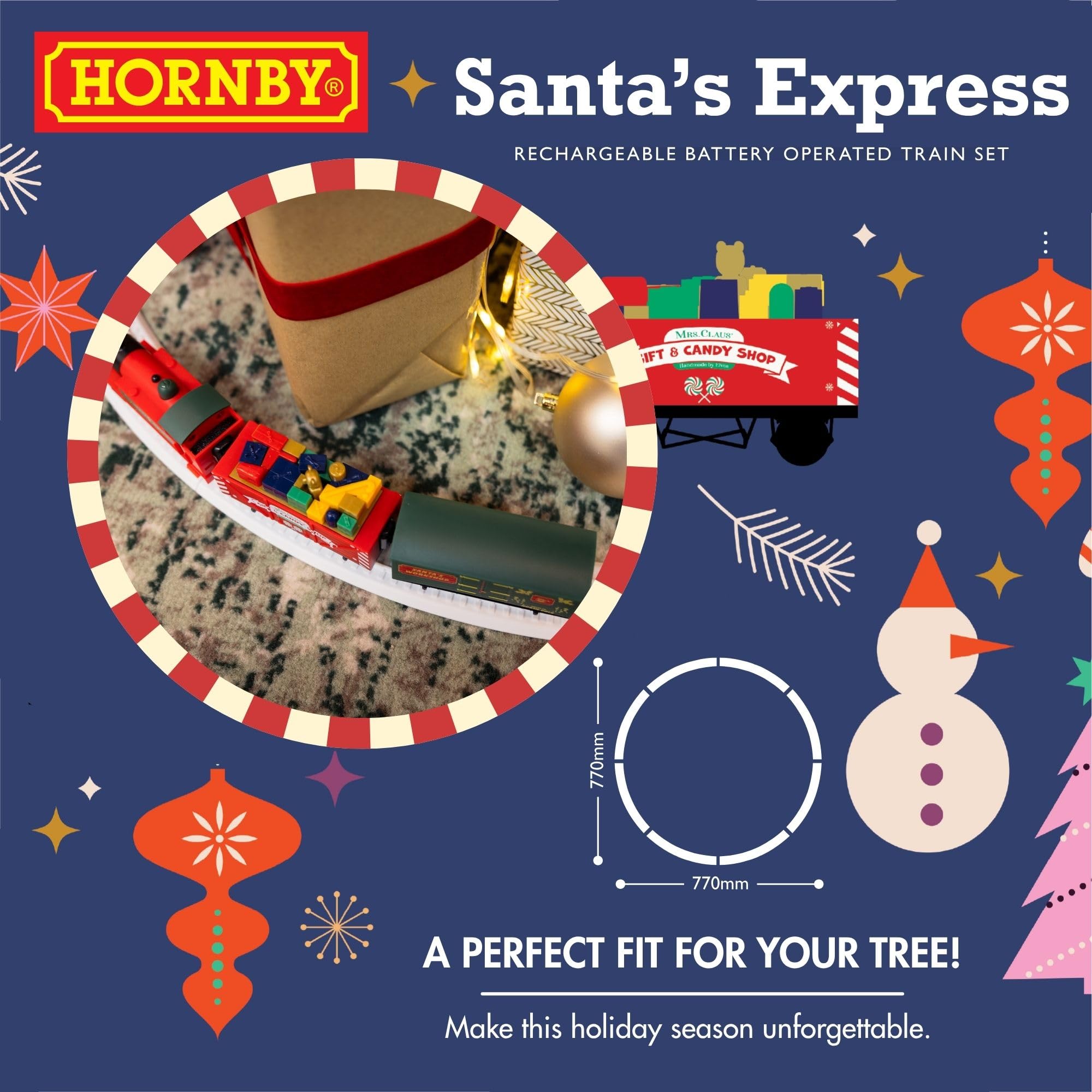 Hornby - R9363M Santa’s Express Akku-Zugset, Rot/Grün