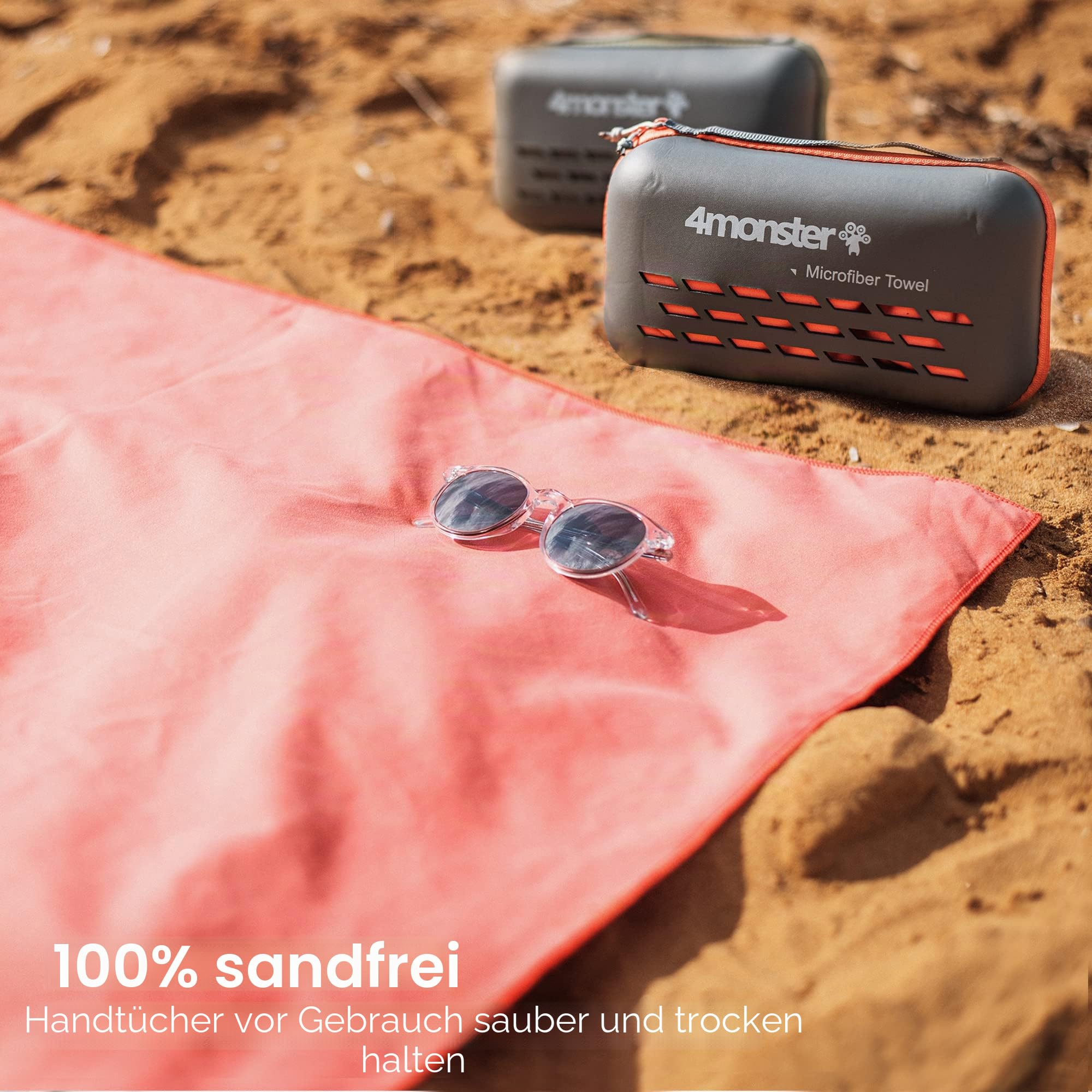 4Monster Camping-Handtücher, super saugfähig, schnell trocknend, Mikrofaser-Reisehandtuch, ultraweich, kompakt, für Strand, Wandern, Yoga, Reisen, Sport, Rucksack (Marineblau, Größe S (40,1 x 80 cm)