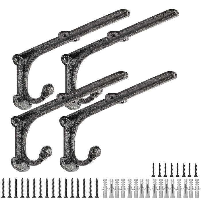 Buy Rustic Floating Shelf Bracket 8 Inch, Cast Iron Shelf Brackets for Wall Shelving, Heavy Duty