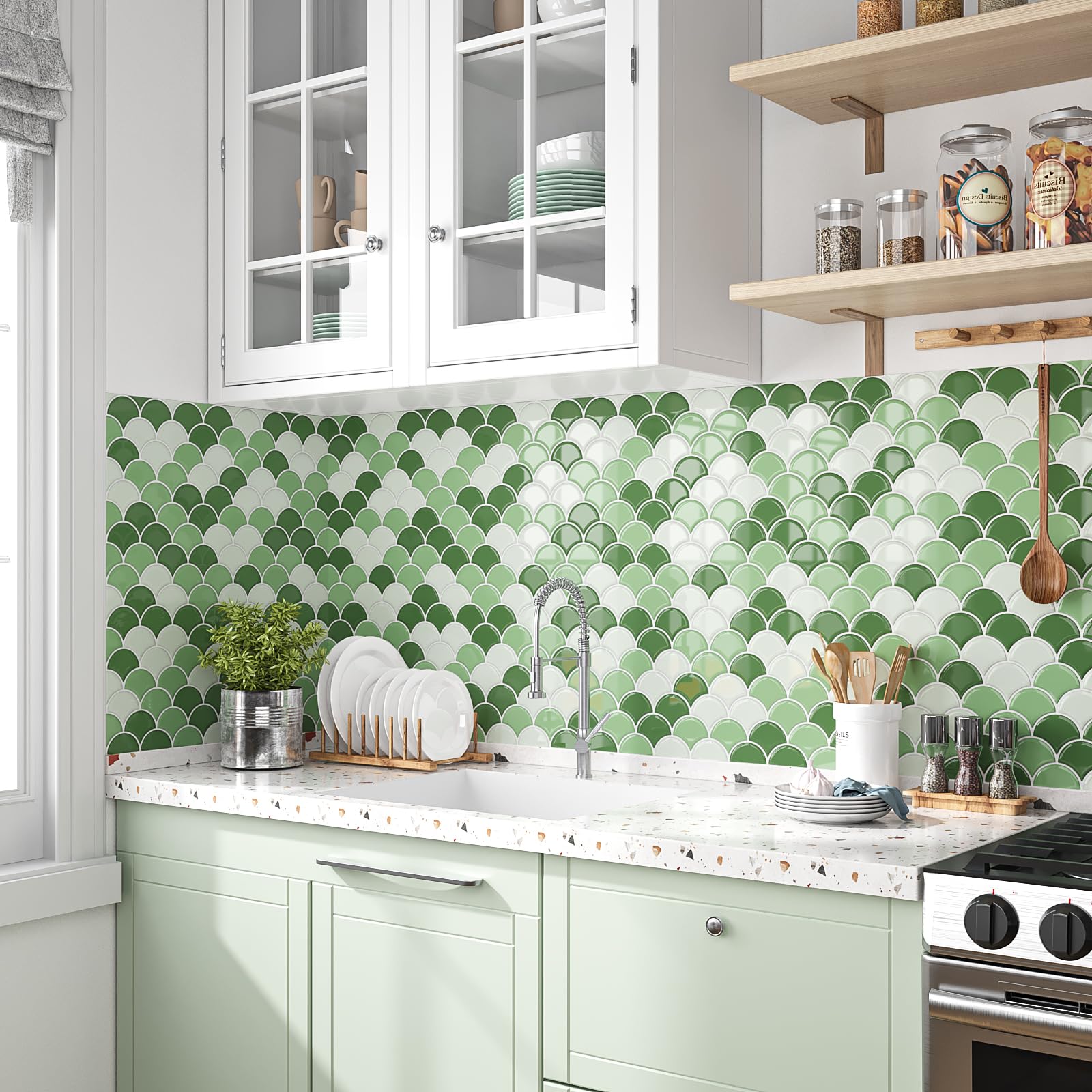 Sticker Mural Carrelage Adhésif Cuisine Salle De Bain - 30 STICKERS Carreaux De Ciment Azulejos Esthera 30stickers15x15cm 86801420