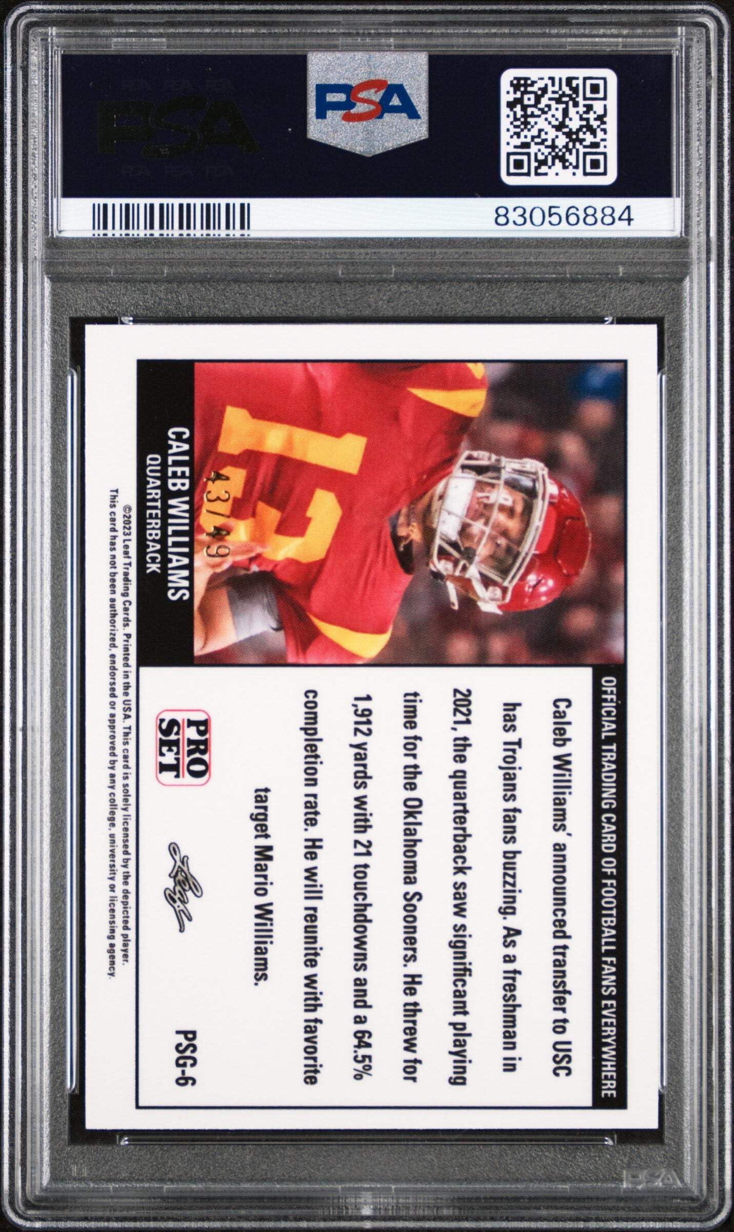 Amazon.com: Graded 2023 Leaf Web Exclusives Caleb Williams #PSG6 Pro Gold  Set #/199 Rookie RC Football Card PSA 10 Gem Mint : Collectibles & Fine Art