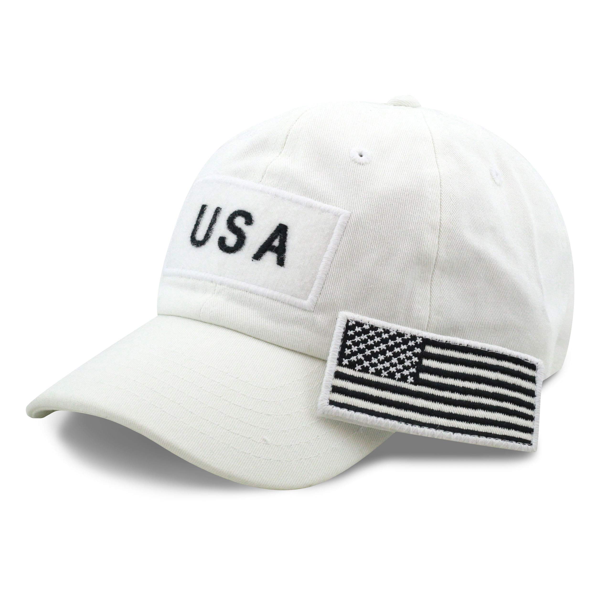 The Hat Depot Cotton & Pigment Low Profile Tactical Operator USA Flag Patch Military Army Cap