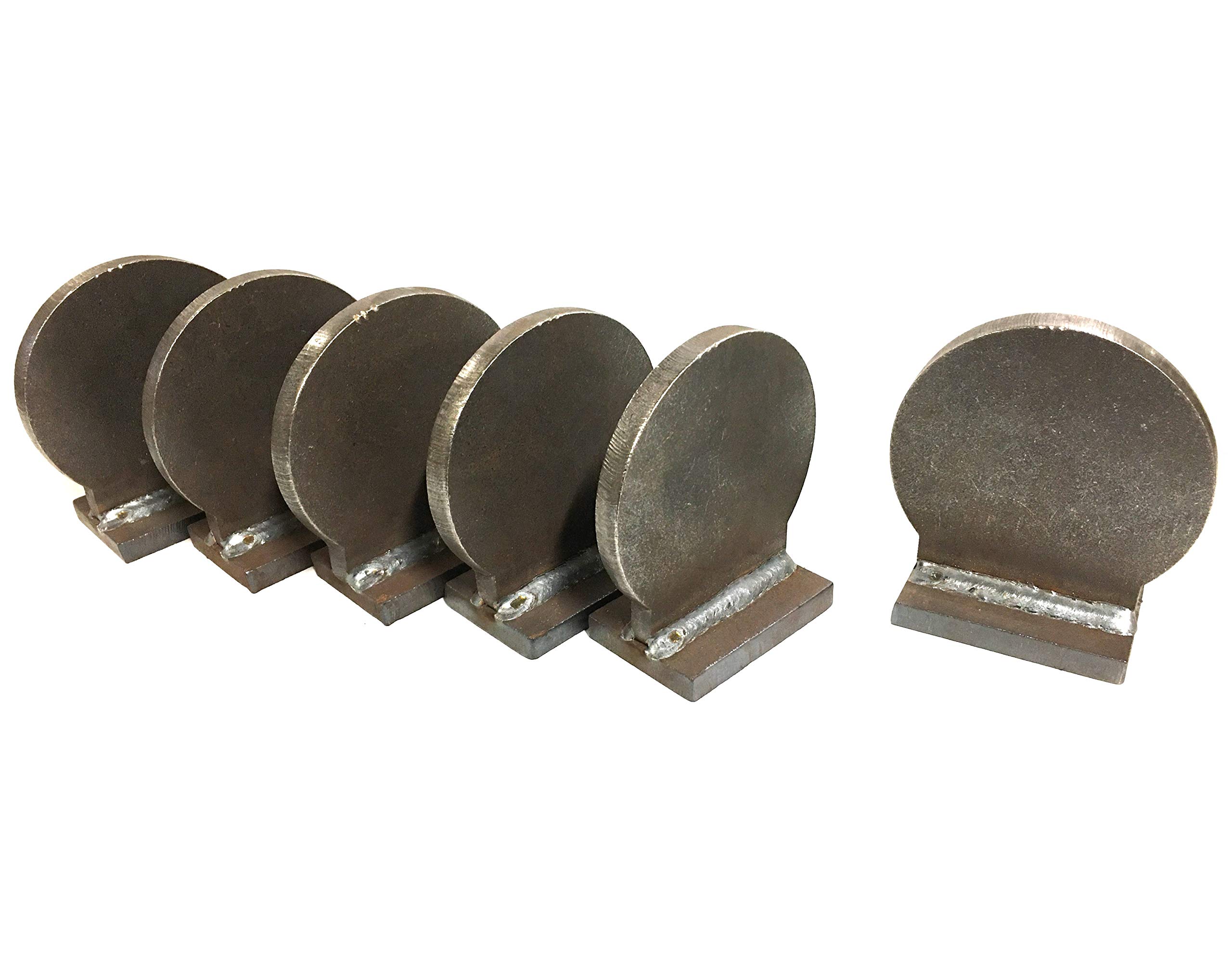 Magnum Target 4 inch AR500 Knock-Over Shooting Targets - 3/8 Rifle Targets - 6pc Steel Target Set - Unpainted