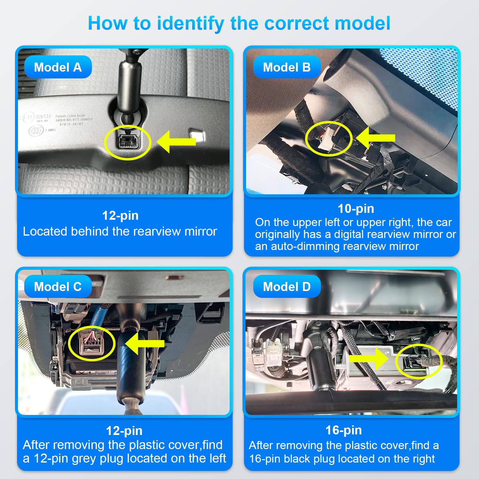 mangoal Dashcam Power Adapter for Toyota Lexus 16 Pin (Model D) Compatible with Corolla Yaris & Yaris Cross 2024 2025, Lexus NX/RX/RZ and More, Connects to Lane Assist Port (Hidden)
