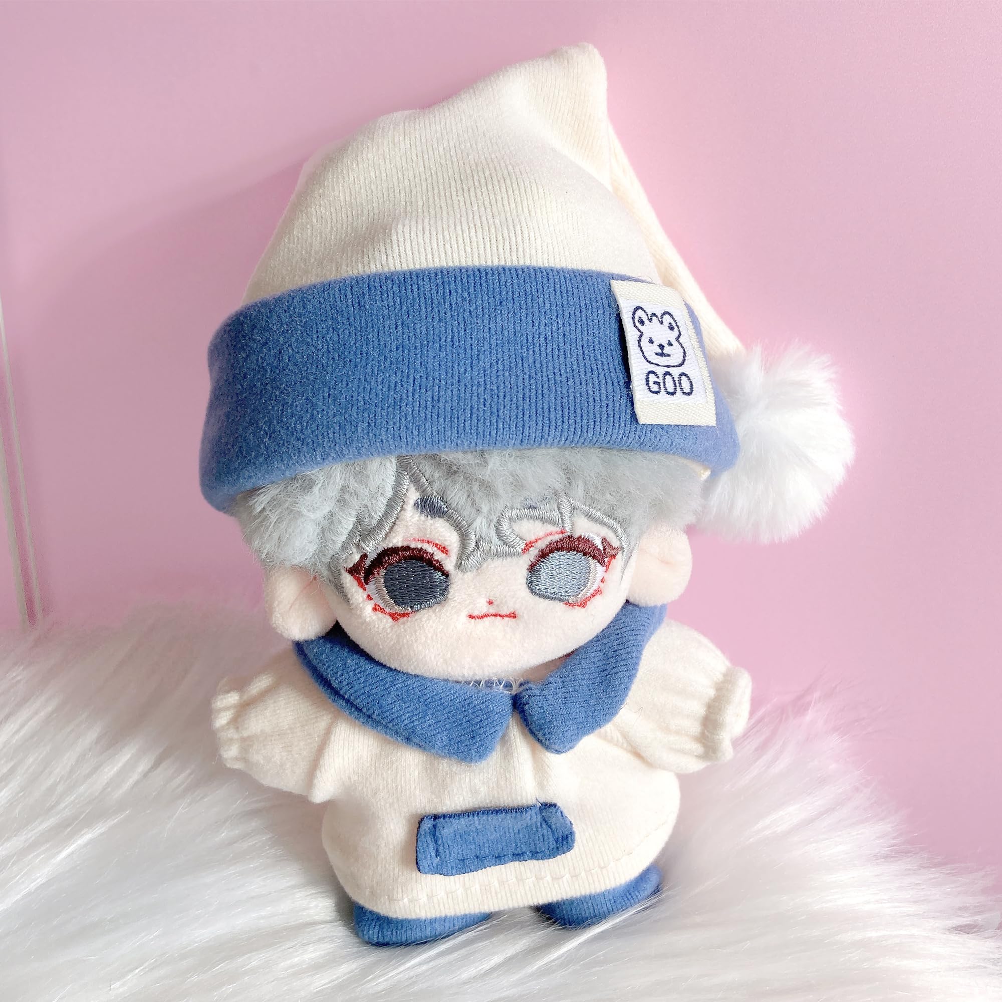 Amazon.co.jp: パジャマセット(帽子&ワンピース&靴) 10cmぬい服 ブルー