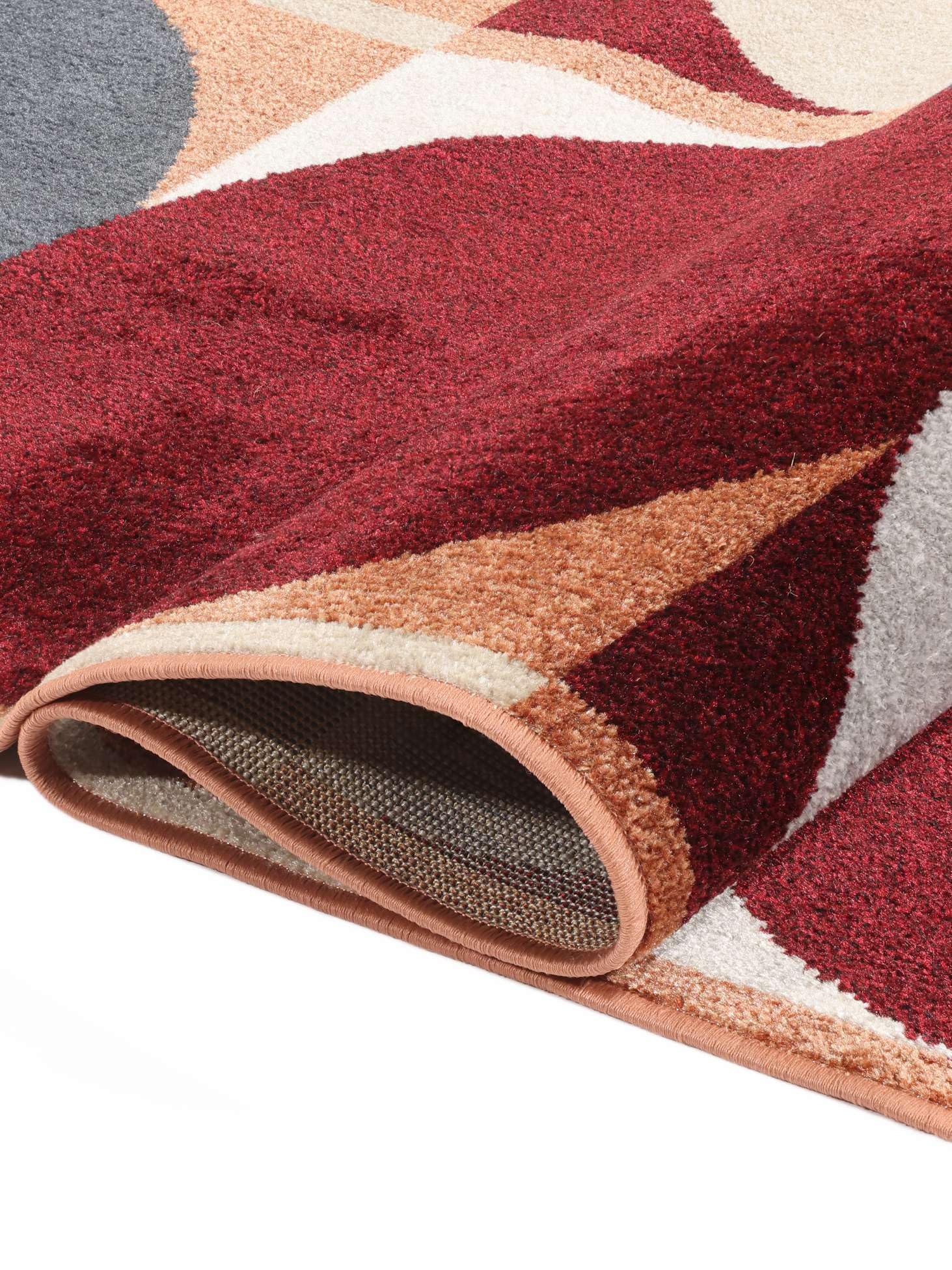 RugVista Jeff, Tapis, Modernes, 200 x 300 cm, Rectangulaire, Poil Ras, Salle de séjour, Chambre, Lavage en Machine, Rouge
