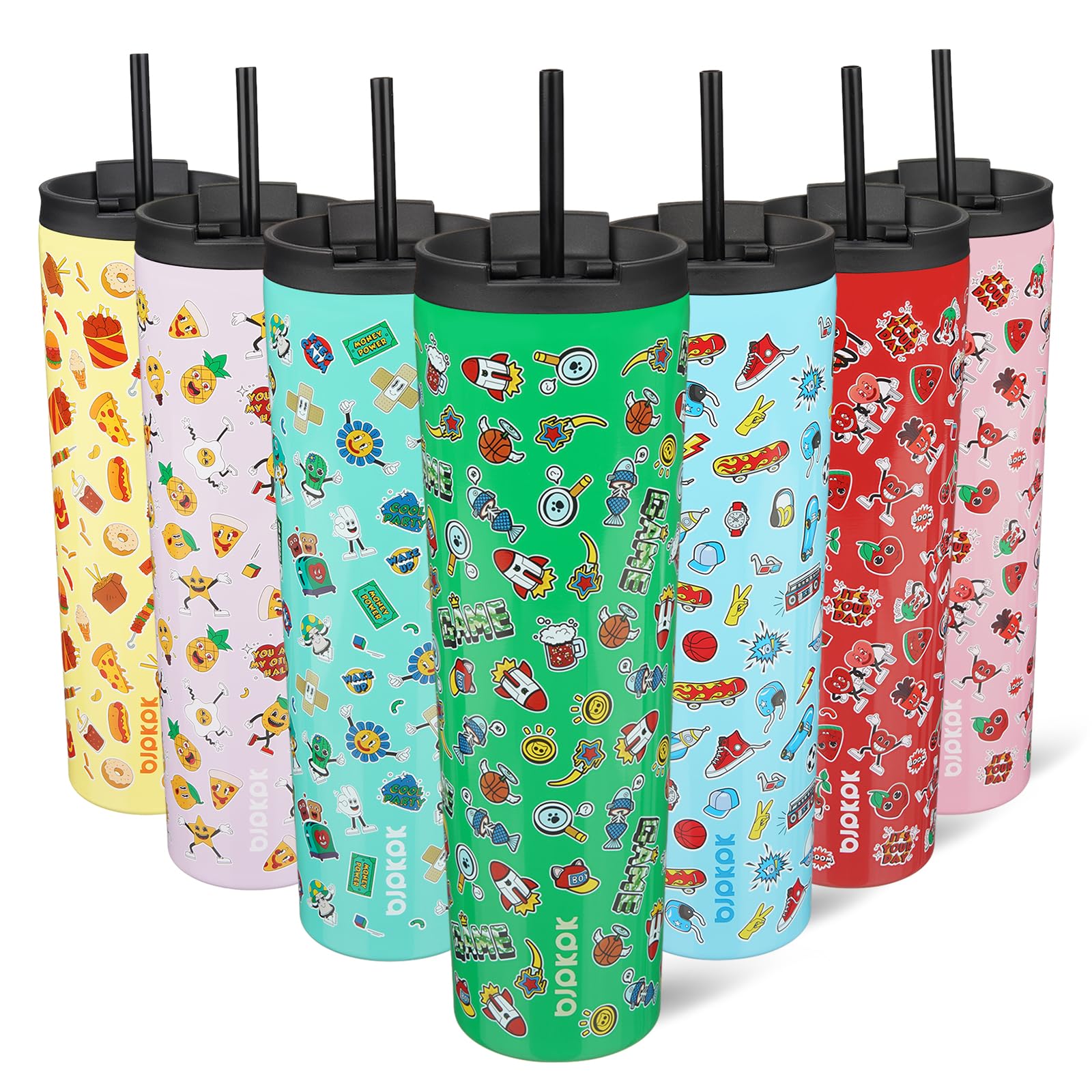 BJPKPK 34oz Coffee Tumbler with Straw, Insulated Stainless Steel Cup