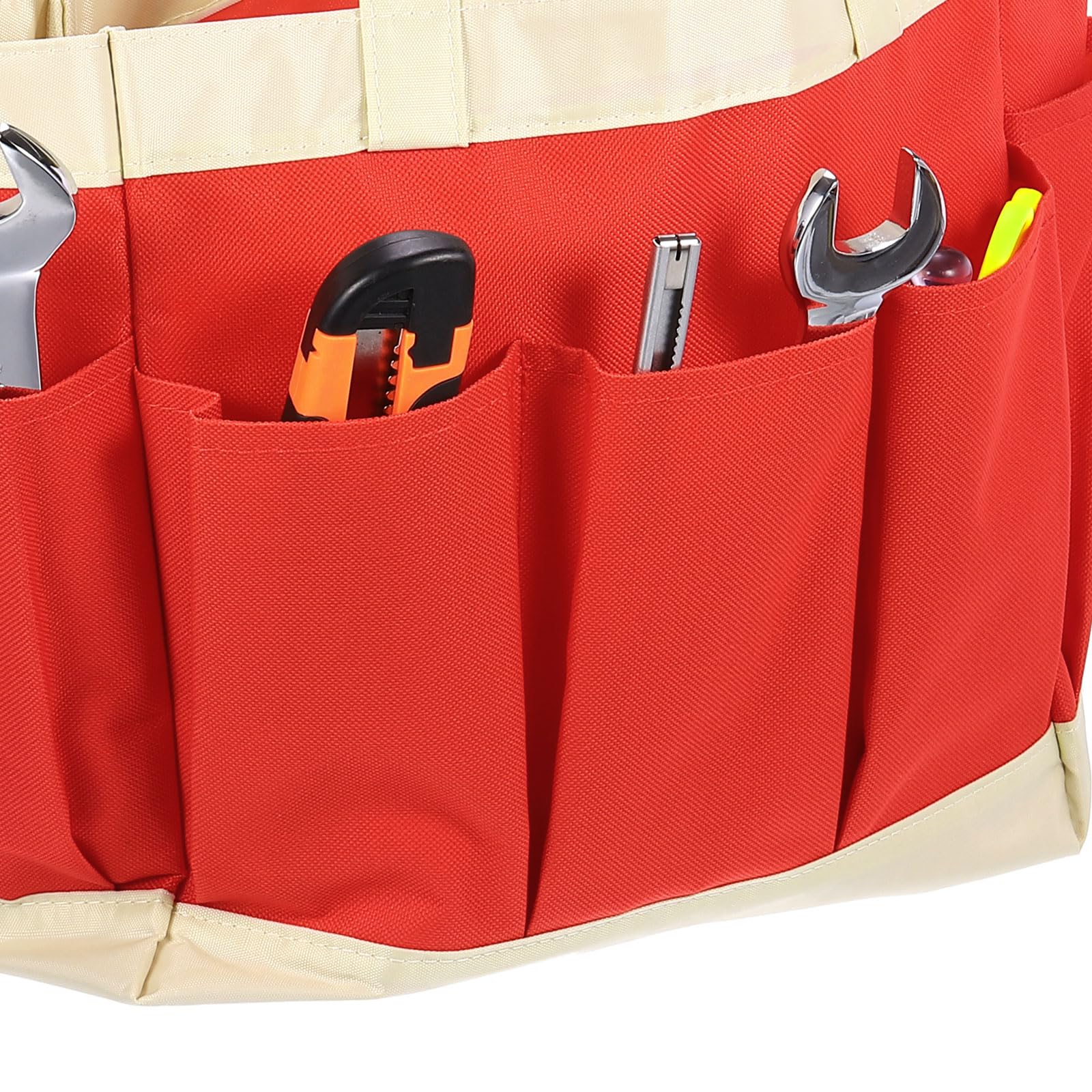 HARFINGTON Bolsa de herramientas de jardín de 11.2 x 5.1 x 11.0 pulgadas, bolsa Oxford grande con bolsillos, bolsa de jardín, organizador de herramientas de jardinería, tienda de almacenamiento para