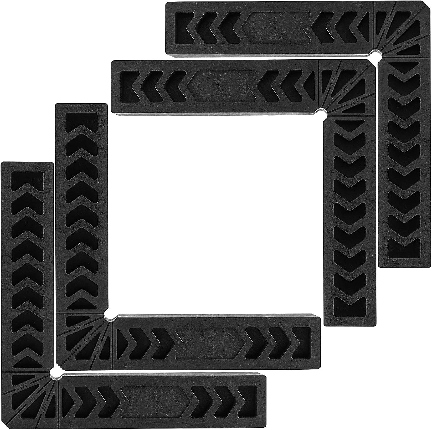 ZOENHOU 4 Pack 8 Inch Black 90 Degree Positioning Squares, Right Angle Clamps for Woodworking, Carpentry Squares, Corner Clamps, L Type Locator for Frames Boxes Cabinets