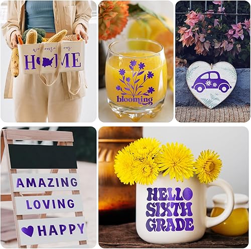 Miniatura 2 de AHIJOY Vinilo adhesivo permanente metálico mate morado satinado de 12 x 5 pies, vinilo adhesivo para calcomanías, tazas, proyectos de bricolaje,