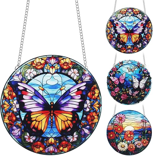 3 colgantes de mariposa para ventana, 6 pulgadas, coloridas flores acrĂlicas colgantes con gancho de succiĂłn, adorno de pared de flores, decoraciĂłn 3 colgantes de mariposa para ventana, 6 pulgadas, coloridas flores acrĂlicas colgantes con gancho de succiĂłn, adorno de pared de flores, decoraciĂłn