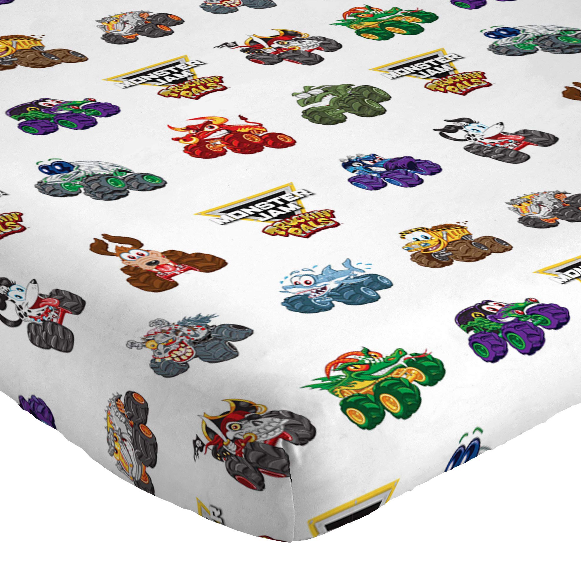 Monster Jam Truckin Palz Full Sheet Set 4 Piece Set Super Soft and