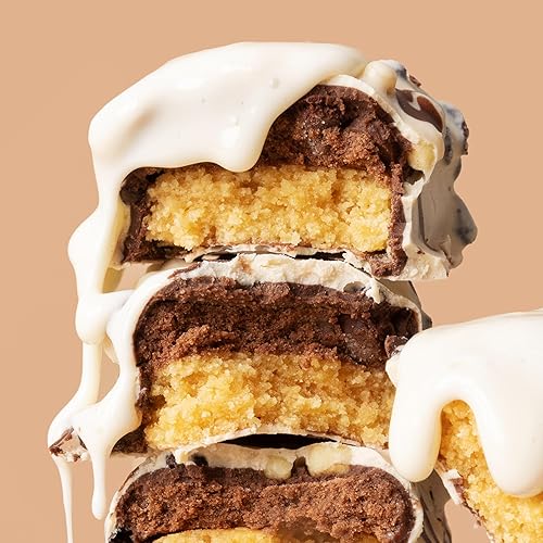 Miniatura 4 de FITCRUNCH Barras de proteínas de tamaño aperitivo, diseñadas por Robert Irvine, barra horneada de 6 capas, 0.11 oz de azúcar y núcleo suave para