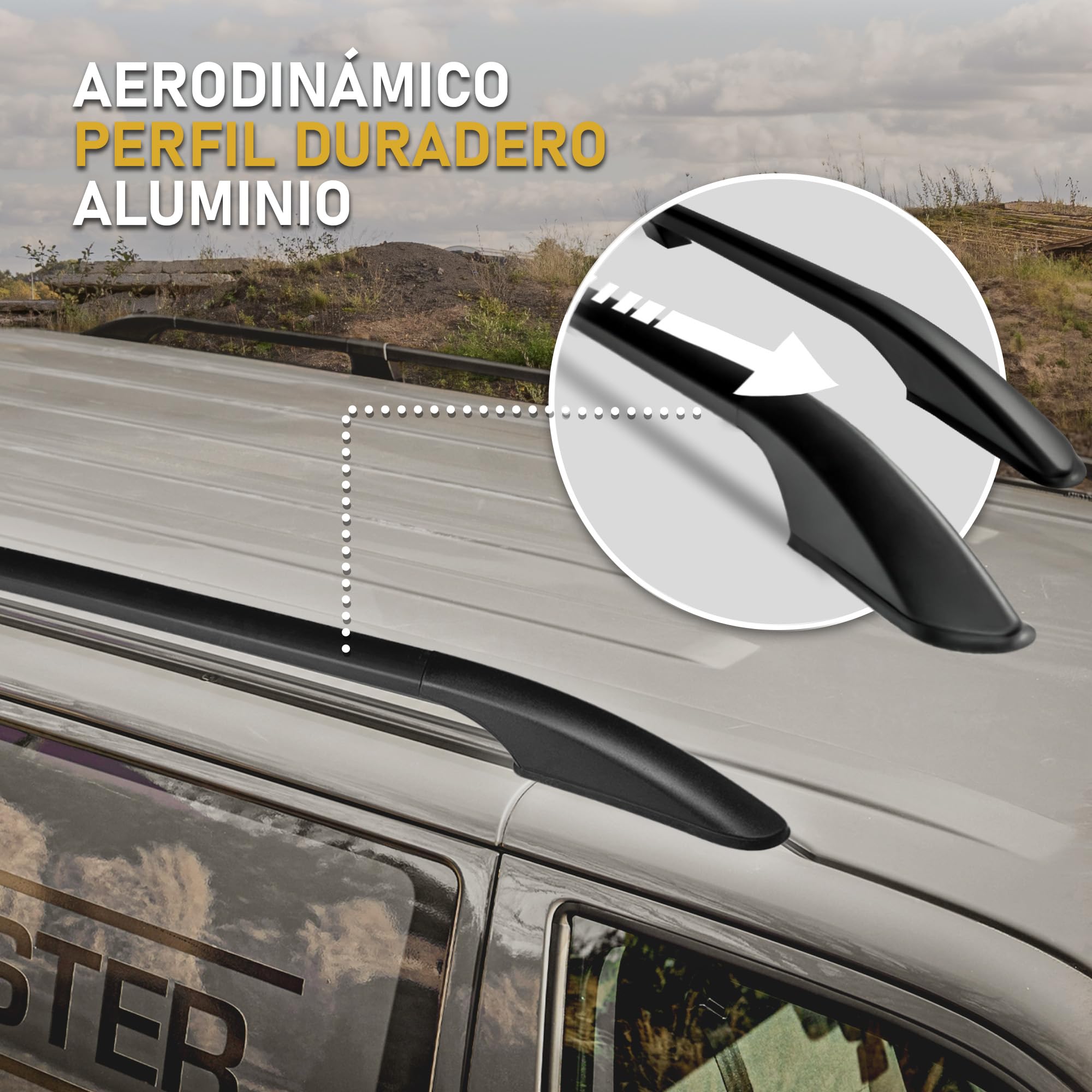 CHROMEMASTER | Compatible con Mercedes Vito/Viano W639 Long 2003-2014 | Barras Portaequipajes, Rieles de Techo; Se Utilizan Para el Montaje de Portaequipajes de Techo, Cajas de Techo o Portabicicletas