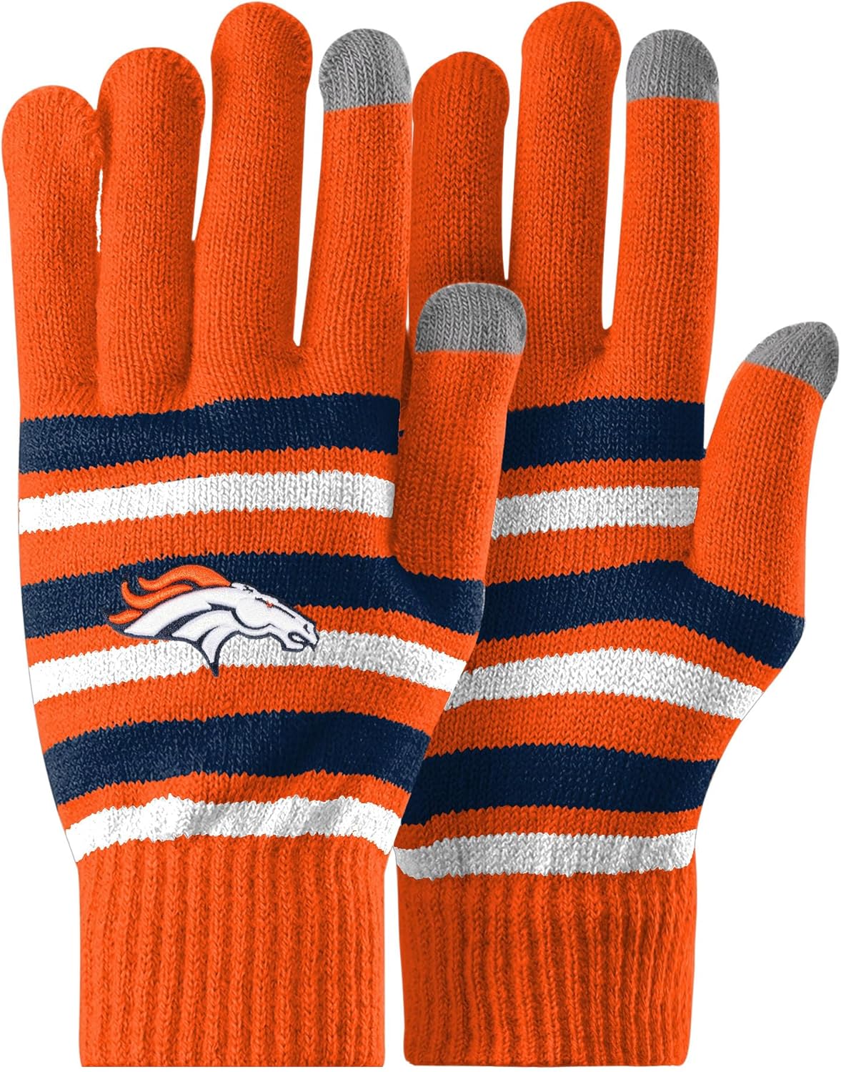 FOCO NFL unisex-adult Nfl Team Logo Adult Stretch Gloves With Winter Knit Hat Pom Beanie Set - Image 4