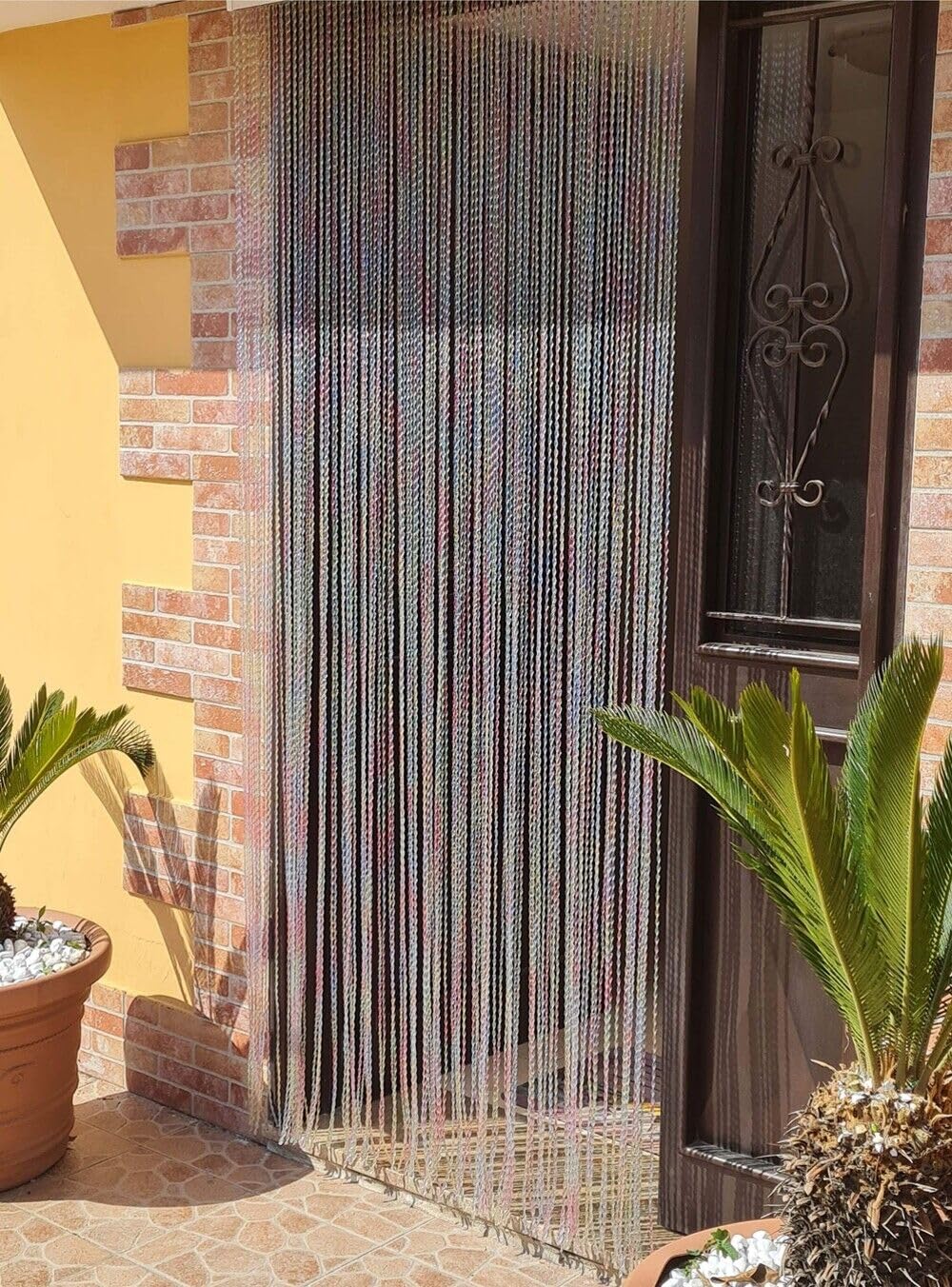 emmevi Tenda Antimosche Filo Intrecciato Gomma PVC Moschiera Finestra Porta Ingresso 100x220 Cm Multicolore