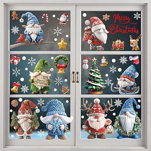 Christmas Window Clings 2025 New Year Xmas Window Stickers