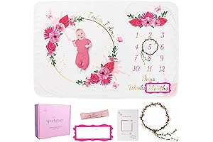 Personalized Baby Milestone Blanket for Girls