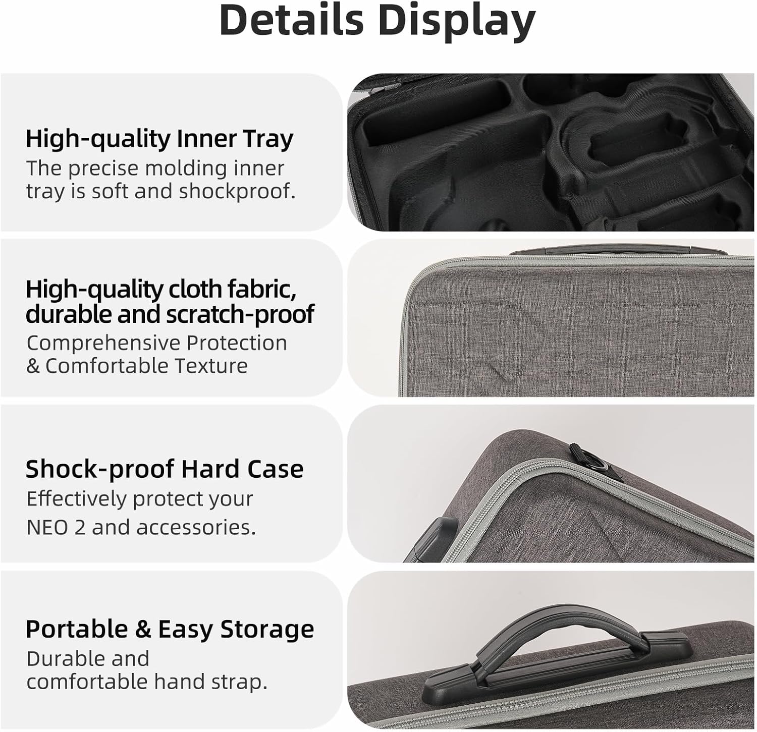 Neo 2 Carrying Case, Portable Storage Shoulder Bag for DJI Neo 2 Drone Accessories, Fits for DJI Goggles N3, RC Motion 3 Controller, 6 batteries, Battery Charger Hub