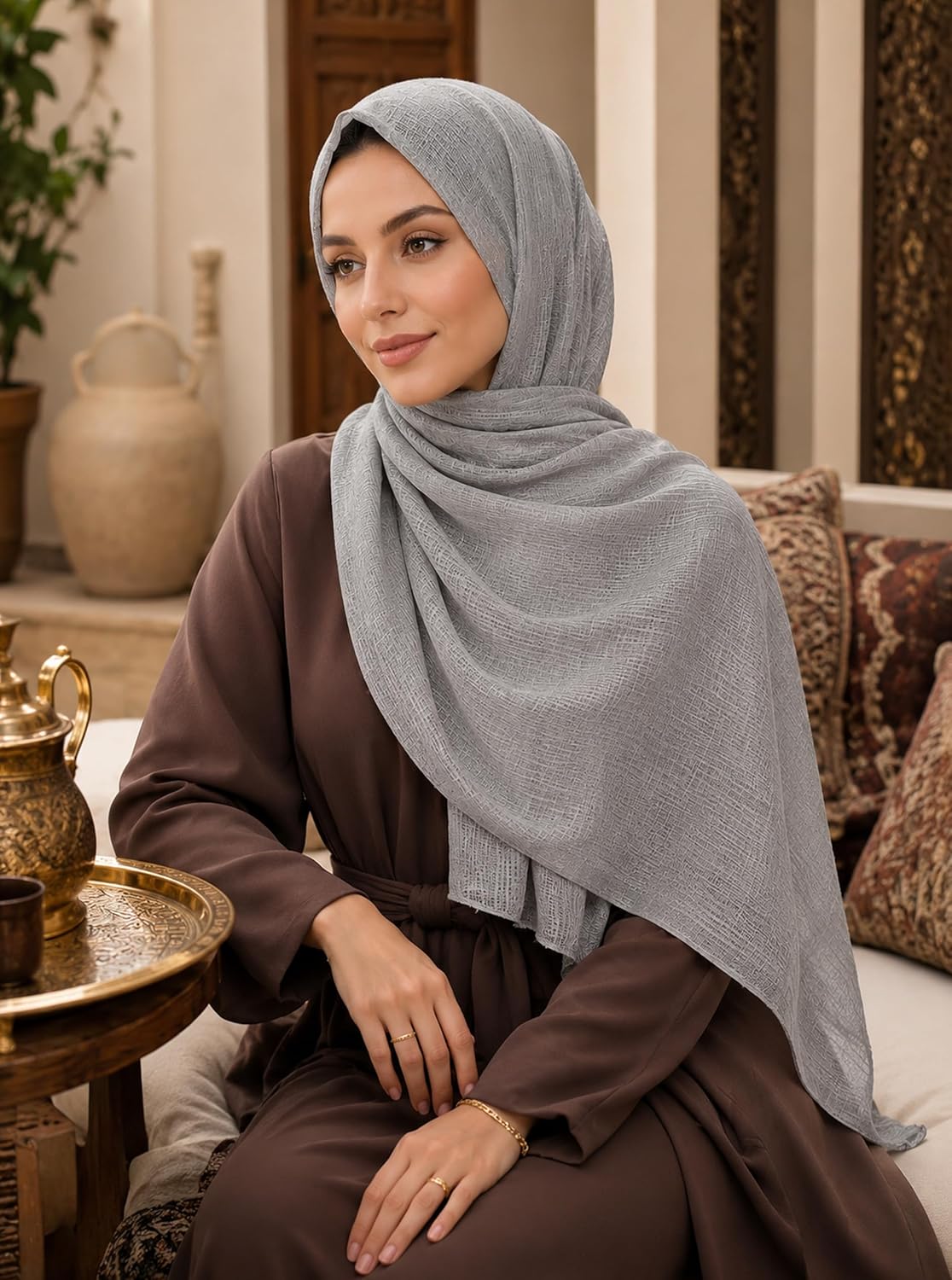 Viscose Hijab Scarf, Lightweight Soft Shawl Wrap image 4