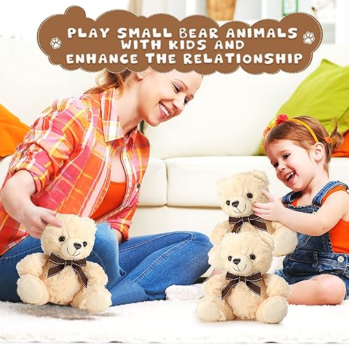 Miniatura 6 de 15 piezas de osos de peluche de osos de 8 pulgadas, osos suaves a granel con lazo de cinta, regalo de San Valentín, cumpleaños, baby shower, fiesta