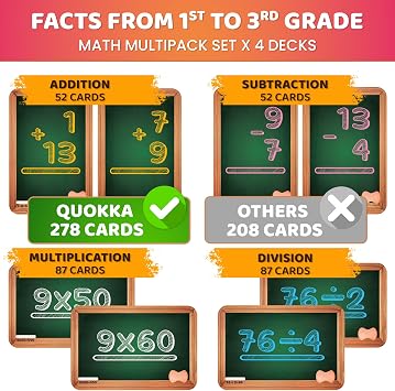 Math Flash Cards for Kids Ages 4-8 - Math Games 1st to 3rd Grade