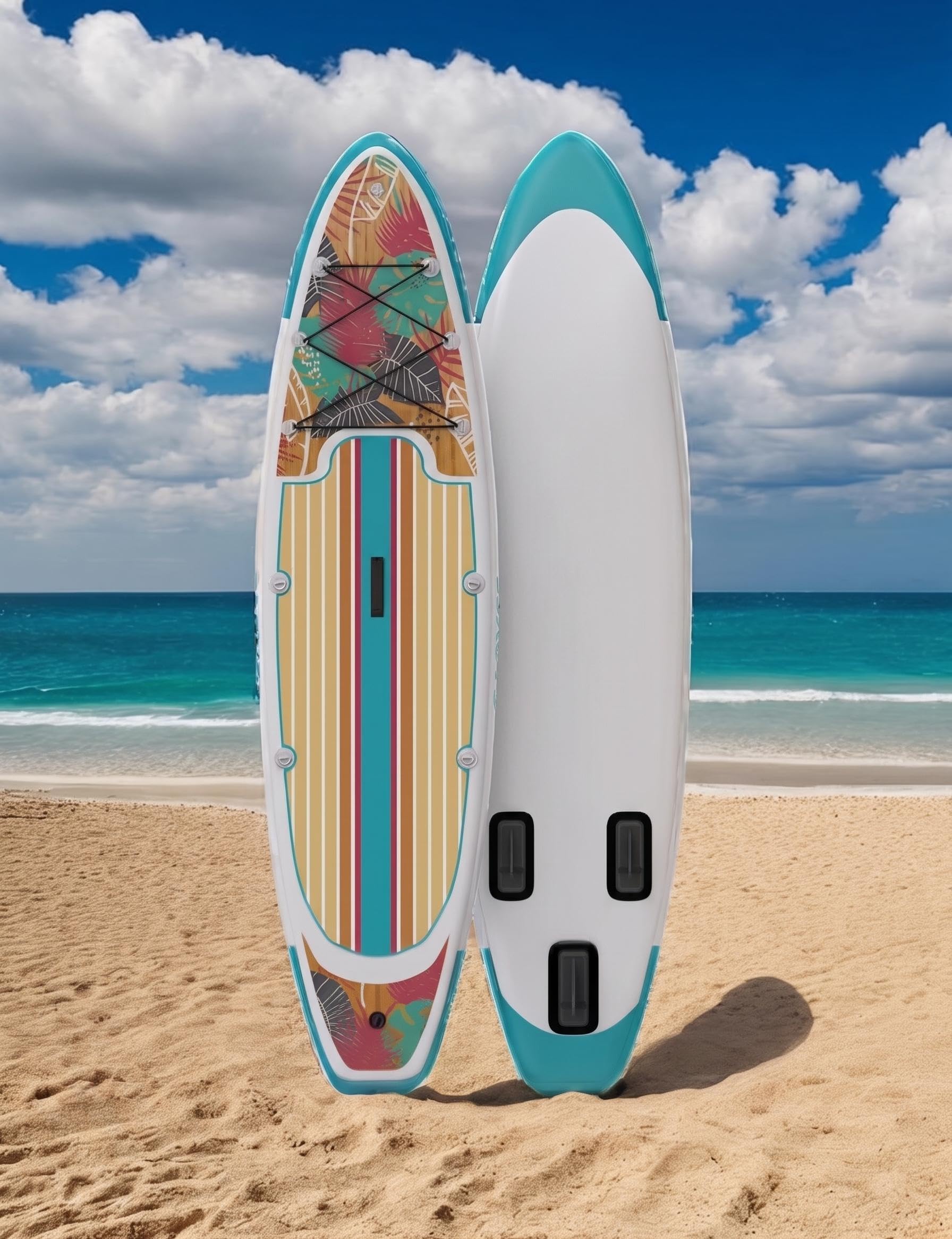 Tabla Paddle Surf Hinchable 86 cm Ancho - Sup Estable 158 kg con Remo, Bomba y Mochila - Ideal para Yoga Acuático o Principiantes - PVC Drop-Stitch