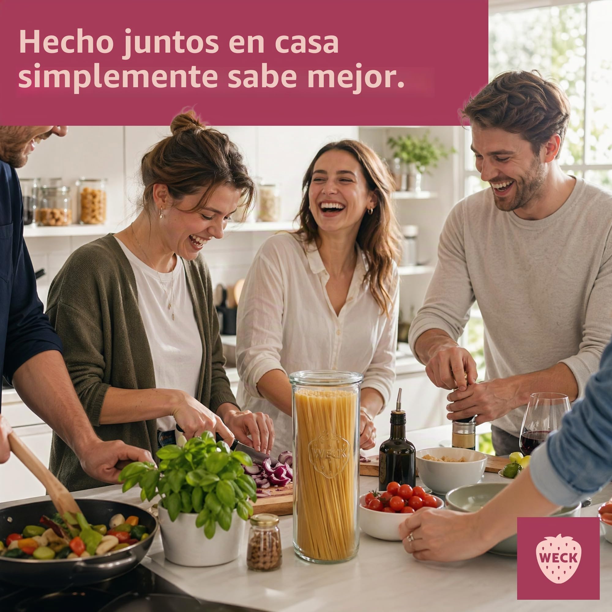 Weck Tarros de 1500 ml, juego de 6 con tapas, forma de gota, tarros de almacenamiento robustos y apilables y tarros de conserva, ideales para preparación de comidas, masa madre y fermentación