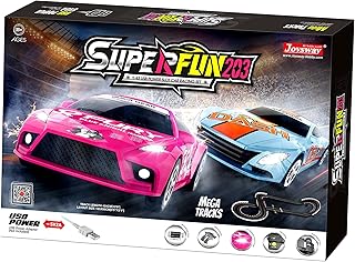Joysway: SuperFun 203-1/43 USB Power Slot Car Racing Set, Layout Size: 65