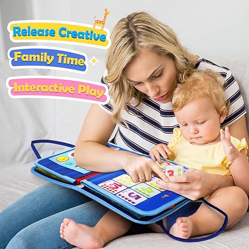 Miniatura 5 de HOLYFUN Juguete Montessori para niños de 1, 2, 3 y 4 años, tablero sensorial de actividad educativa para aprender habilidades motoras finas,
