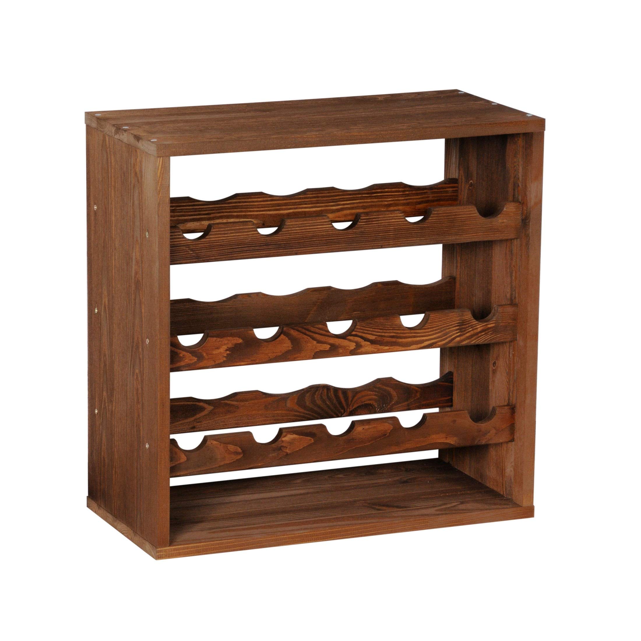 Vincasa Cube 50 Scaffale Portabottiglie Vino – Modulo 50x50x25 Cm, Abete Impilabile Ed Espandibile, Colore Tabacco