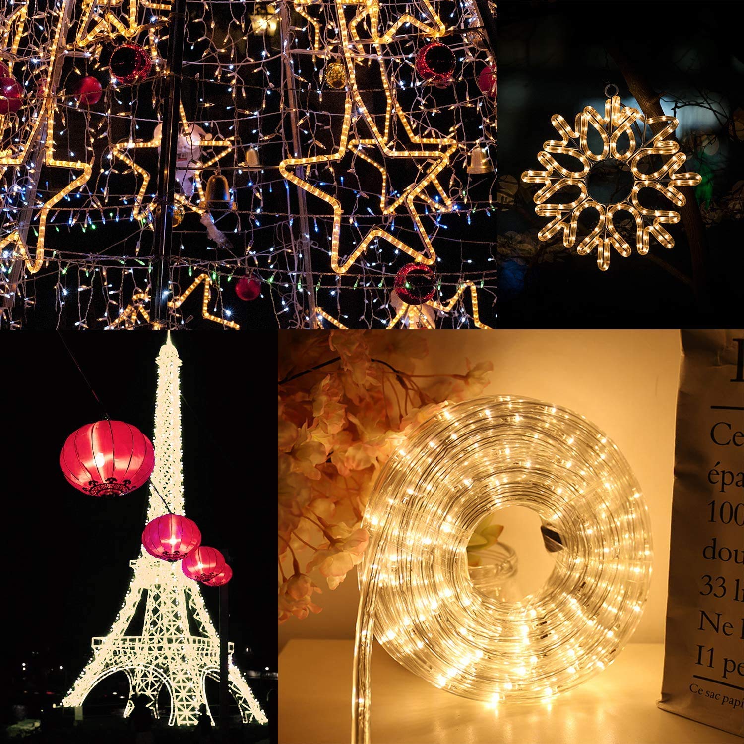 10m LED Lichtschlauch, 240 LEDs Lichterschlauch IP65 Wasserfest, Lichterkette Strombetrieben mit EU-Stecker für Innen Außen Party Hochzeit Deko, Leuchtschlauch (Warmweiß)