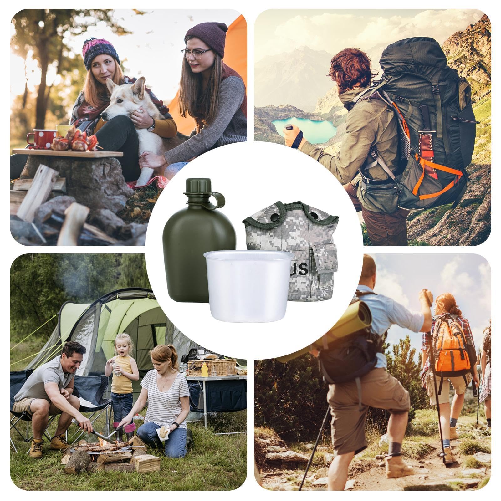 Borraccia Sportiva in Alluminio Leggera e Resistente alle Cadute, con | Campeggio Borraccia per Sport, Outdoor, Escursionismo, Campeggio, Viaggio, Picnic, Spiaggia, Ciclismo, Corsa