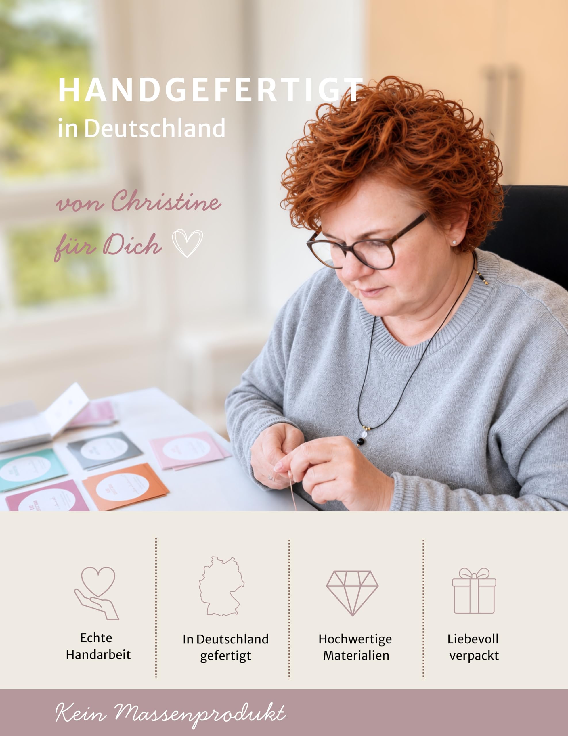 happymaker - Bracciale donna con Ametista, pietra naturale viola, perline e chiusura in acciaio inox placcato oro 18k, pietra di nascita febbraio, fatto a mano in Germania, confezione regalo