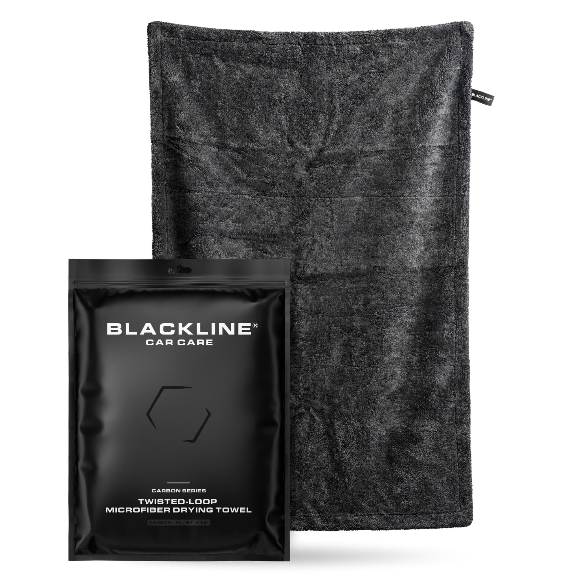 Photo 1 of Blackline 24"x36" Twisted-Loop Car Drying Towel, 1300GSM, Streak Free, Lint Free, Reusable - Car Accessories, Microfiber Cleaning Cloth for Car, Truck, SUV - One Pass is All You Need