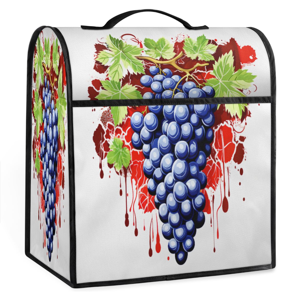 Coffee Maker Cover Watercolor Grape Kitchen Appliance Covers Small Appliance Covers Blender Cover Juicer Cover Dust Covers for Kitchen Appliances with Top Handle and Pockets,Washable,B547