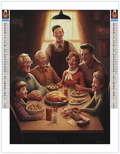 Kits de pintura de diamantes para adultos, kit de pintura de diamantes 5D de Acción de Gracias para bricolaje, arte de diamantes de otoño, arte de