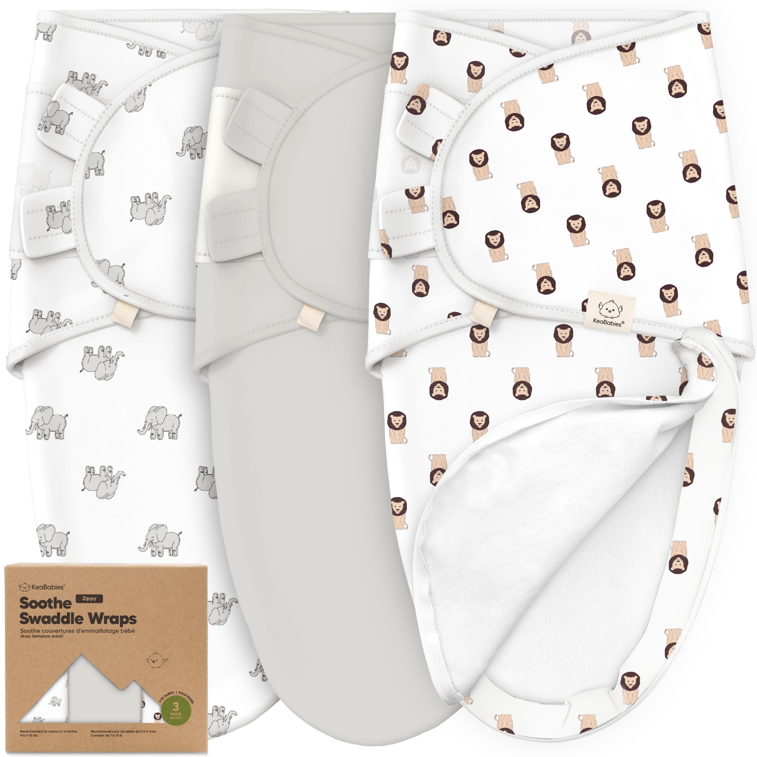 Baby Swaddle Sleep Sacks with Zipper - 3-Pack Swaddles for Newborns 0-3 Months, Infant, Baby Girls, Boys, Soft & Durable Newborn Sleep Sack, Easy