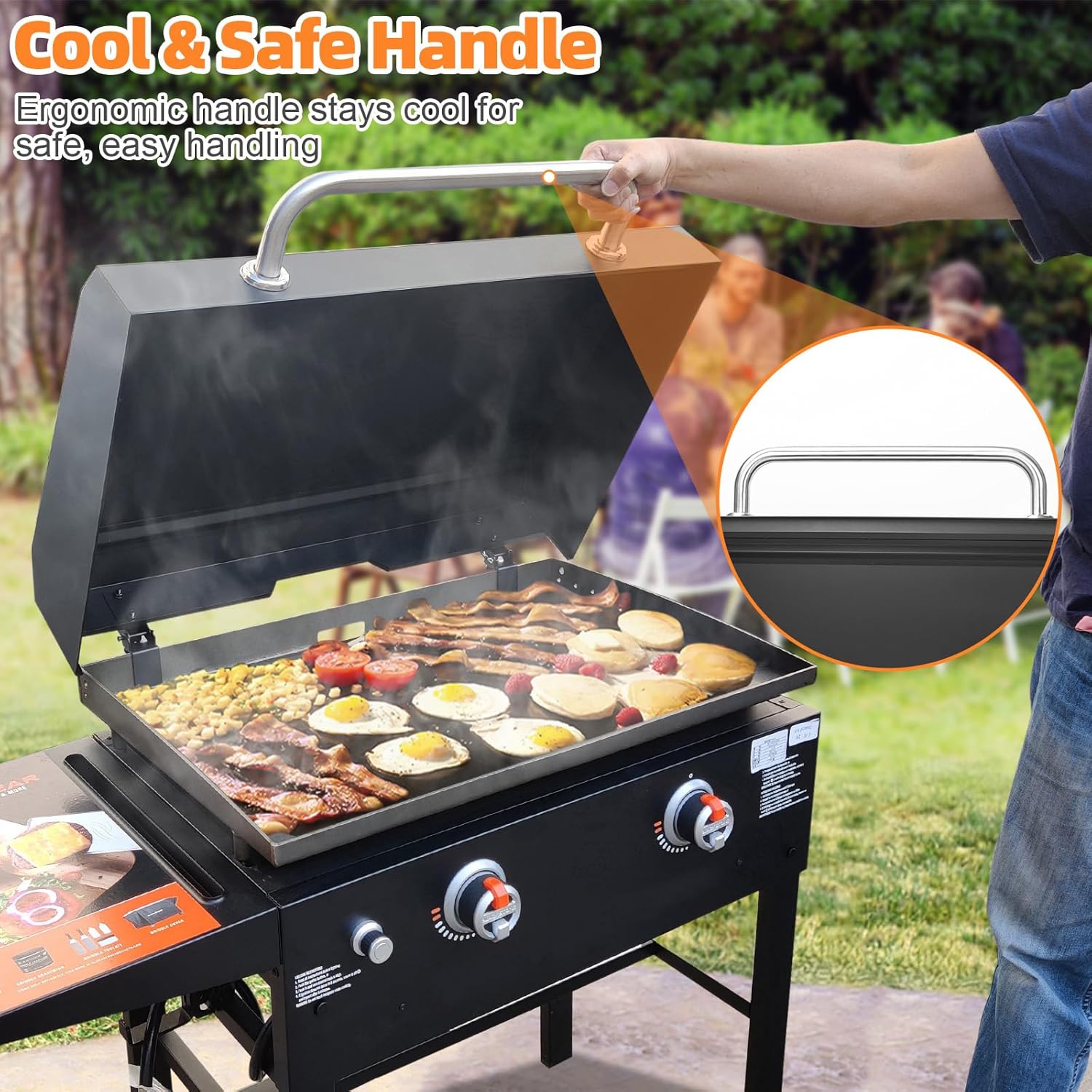 Griddle Lid for 28" Blackstone Griddle, Hard Cover with Durable Handle – Heat Retaining, Fits 28" Griddles Models 1517, 1853, 1605, 1803, 1839, 1856, 1885, 1924, 1983, 2094, 2137, 2145