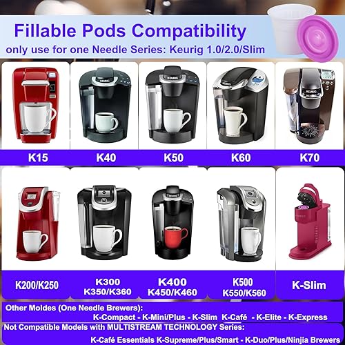 Miniatura 5 de 12 cápsulas desechables K Cups compatibles con Keurig 1.0and2.0, cápsulas de café rellenables para bricolaje, filtro de café vacío, cápsulas de té