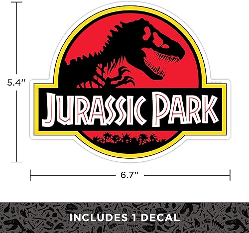 Miniatura 10 de Jurassic Park - Juego de 2 calcomanías de vinilo impermeables de Dilophosaurus Velociraptor para automóvil, camión, botella de agua, laptop,