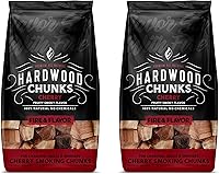 Vista 12 de Fire & Flavor Trozos de Madera de Cerezo para Ahumar y Asar a la Parrilla - Totalmente Naturales, de Larga Duración con un Sabor Ligeramente Dulce