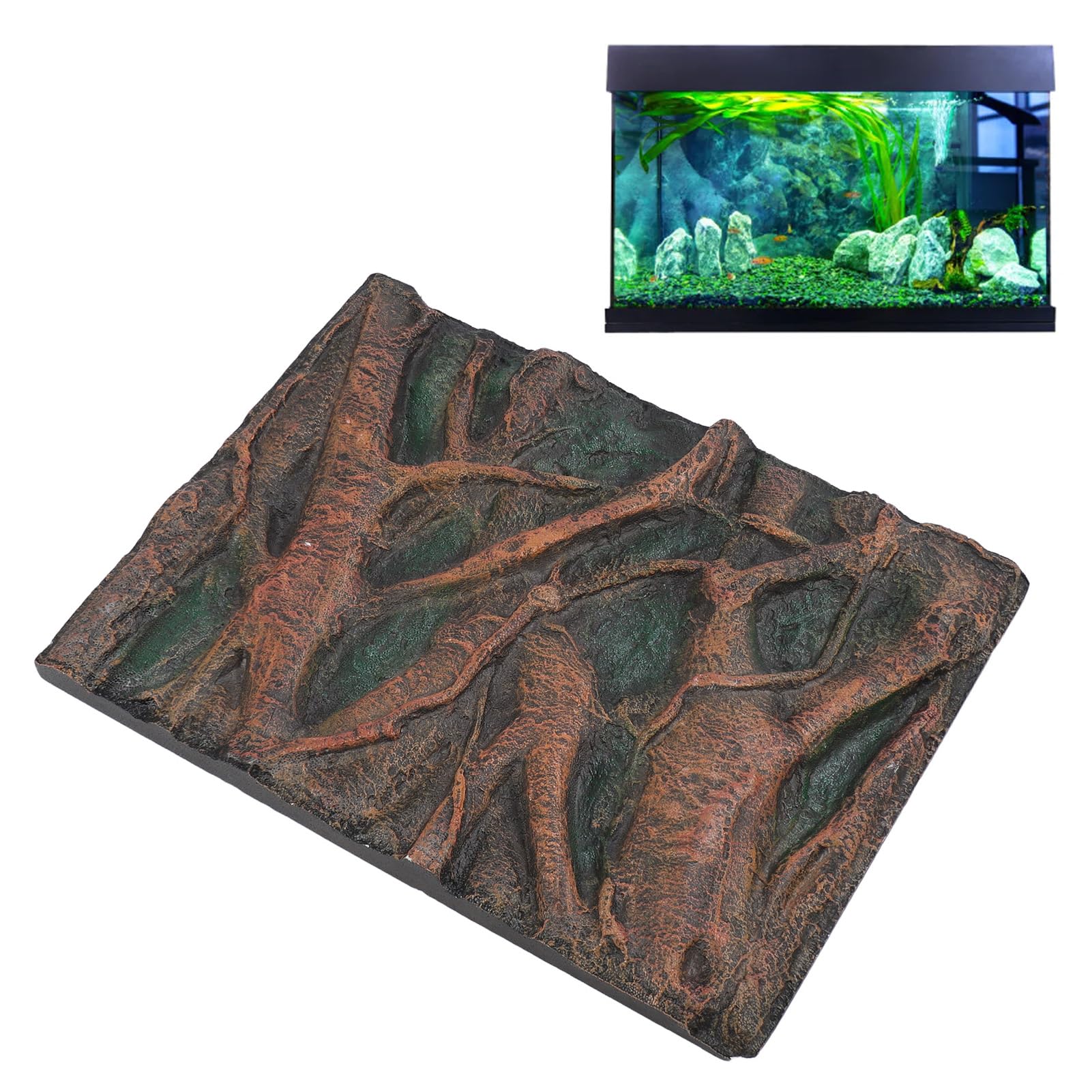 Sfondo per Acquario in Pietra, Sfondo per Acquario in Schiuma con Effetti 3D, Parete per Acquario, Sfondo per rettili per terrario (H)